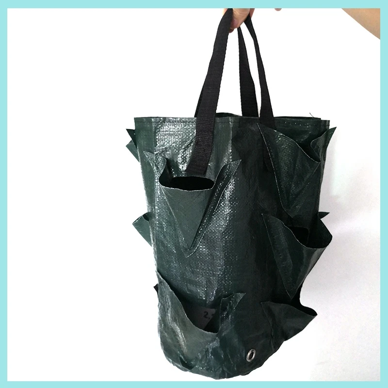 3 Gallon PE fabric Strawberry Planter grow Bag planter pots Garden wall Hanging Flower Outdoor  Tomato planting Container B2