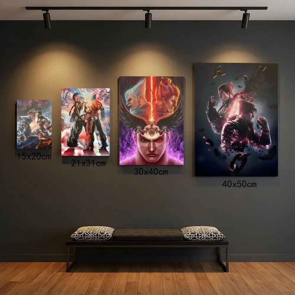 T-Tekken 8 Heihachi Game Anime Poster Premium PP Wandaufkleber – zum Abziehen und Aufkleben, HD-Druck, wasserfeste Heimdekoration