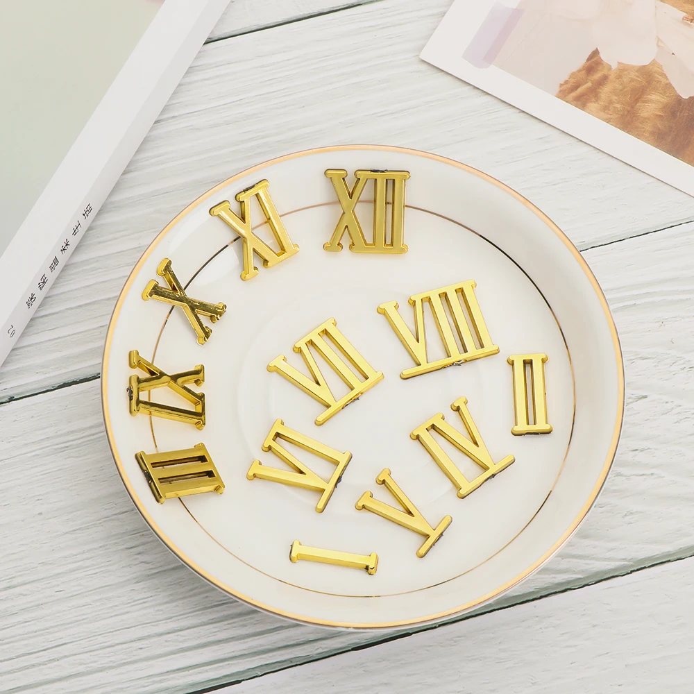 1 Set DIY Digital Replacement Gadget Quartz Clock Parts Roman Numerals Arabic Number Clock Numerals Accessories