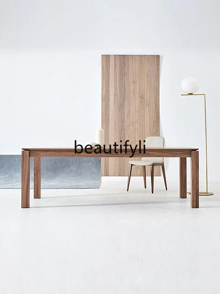 SS ss7486 North American black walnut living room large long desk all solid wood Nordic medieval rectangular dining table workbe