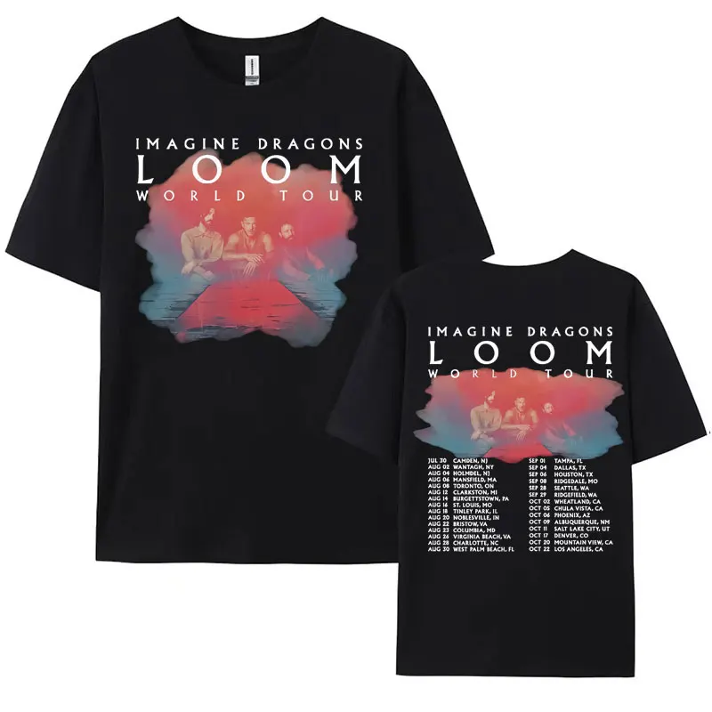 T-shirt Femme Imagine Dragons Joyeuses Fêtes - Col V - Motif T-Rex Avec Sapin De Noël - Cadeau Fan Musique