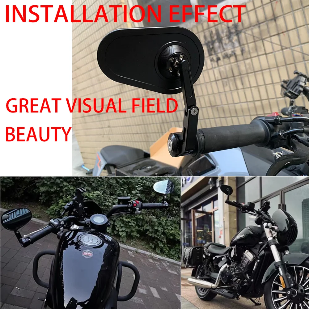 

Handle size 7/8" 22mm CNC Motorcycle Rearview Mirrors Universal Scooter Bar End Handlebar Mirror Rear View Mirror Accessories