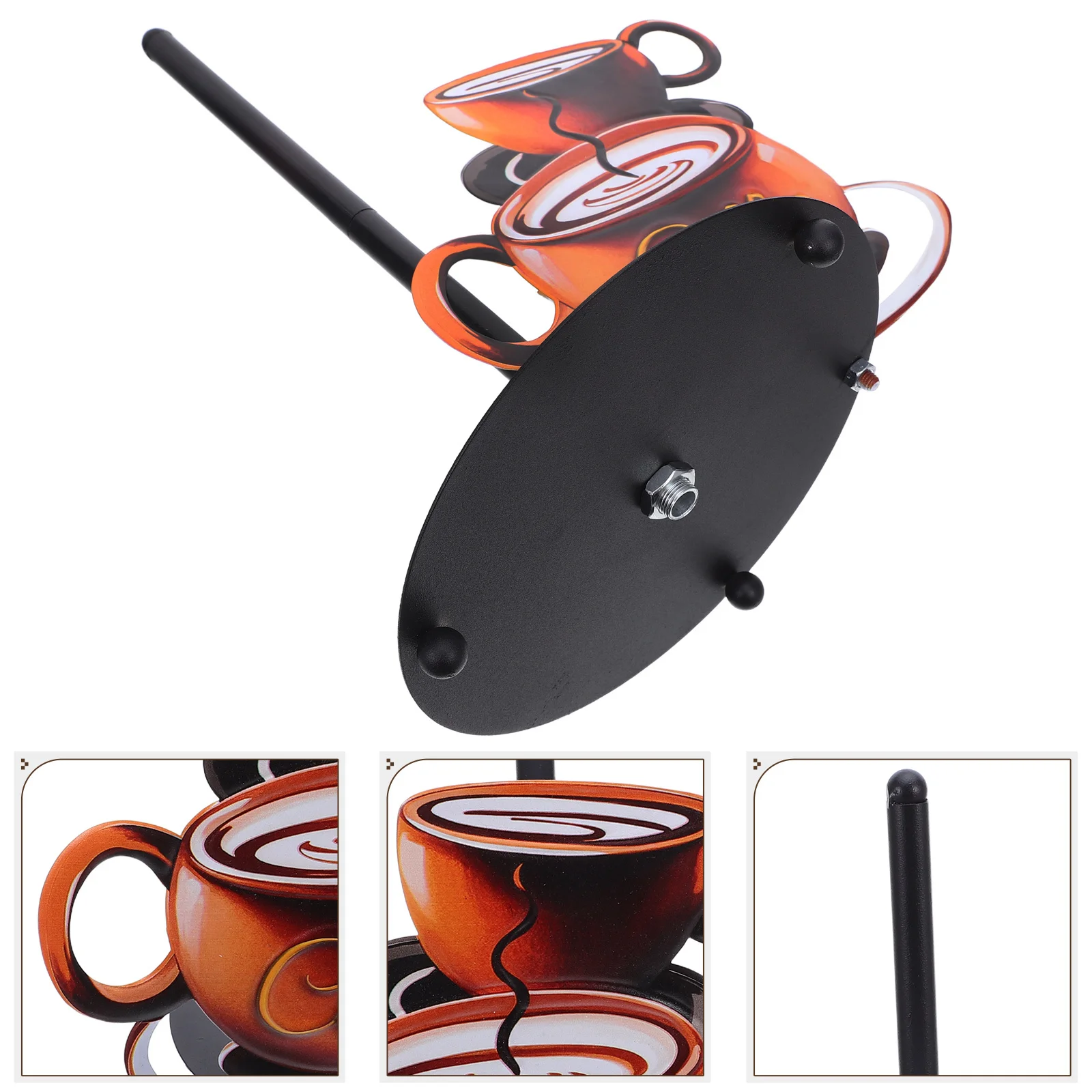 

Coffee Cup Paper Towel Holder: Vintage Iron Stand For Kitchen Countertop Compatible With Standard Jumbo Rolls Rustic