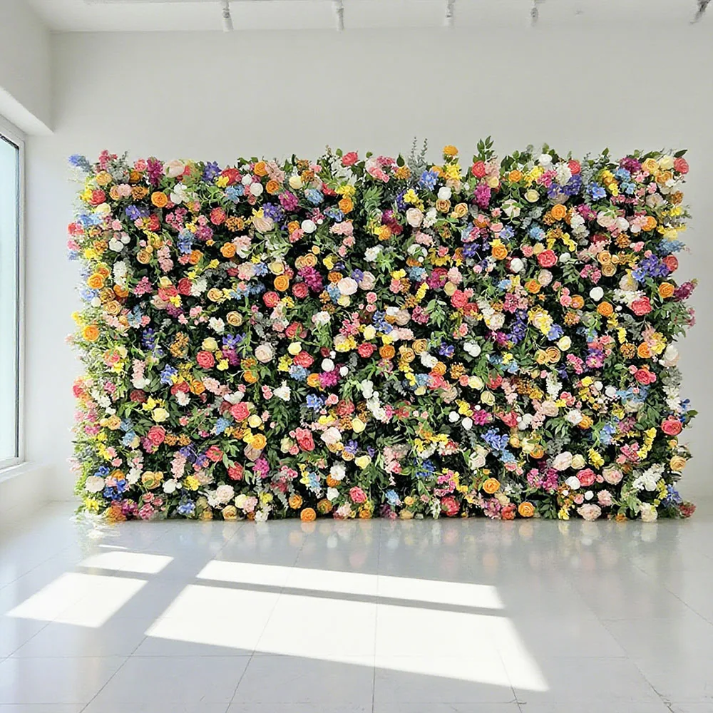 Heavy Duty Wrinkle-Free Outdoor Artificial Flower Wall Backdrop for Wedding Reception