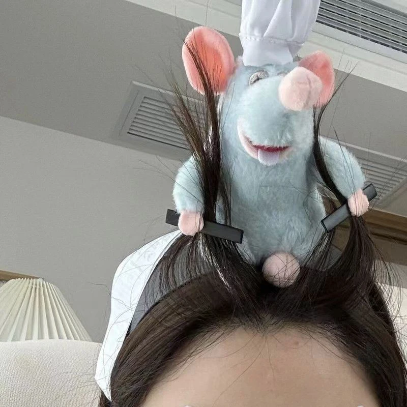 

New Ratatouille Hairband Cartoon Plush Doll Headband Creative Cute Wide-brimmed Hairbands Hairpin Hot Headdress Girl's Gift