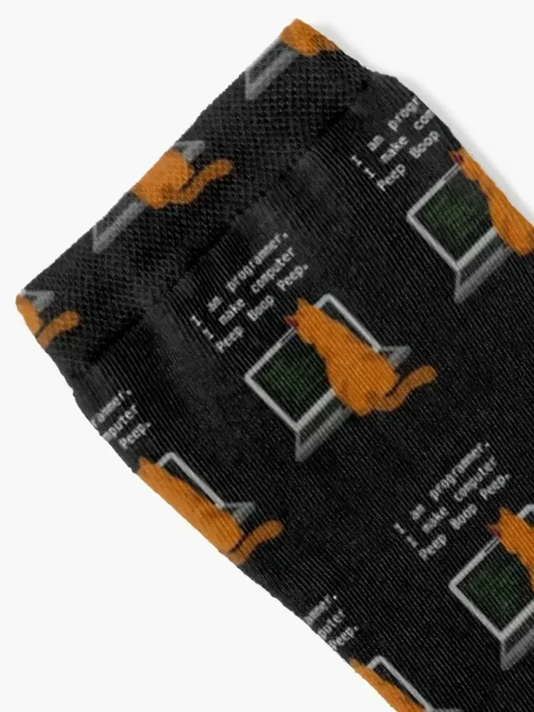 Cat coder computer nerd Socks Stockings man designer brand set with print Woman Socks Men's
