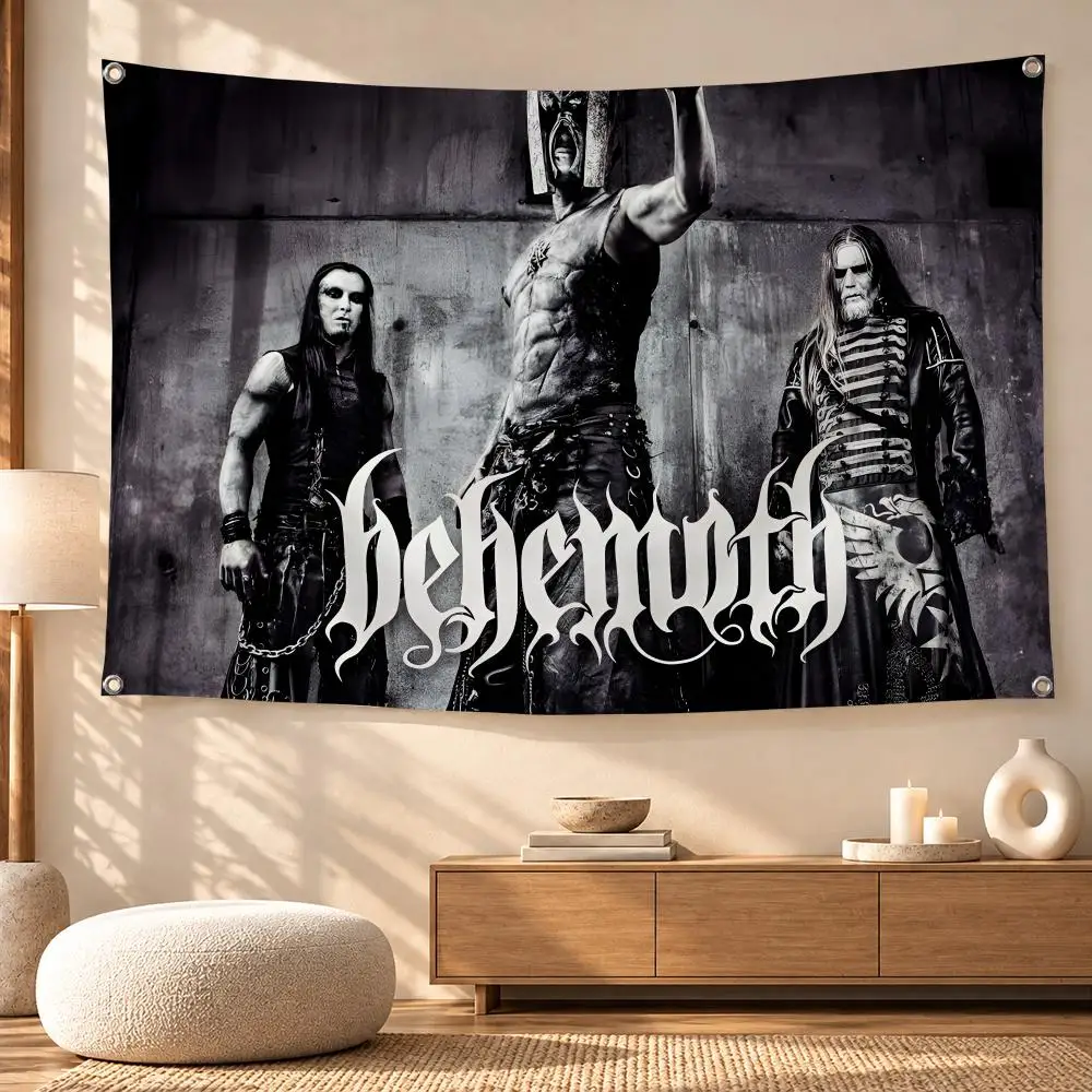 Behemoth Extreme Metal Band Flags Wall Hanging for Outdoor Camping, Family Celebrations & Garden Home Decor Gift