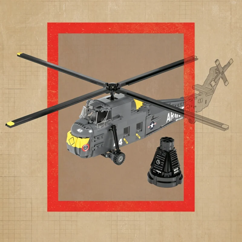 Astronaut Recovery Helicopter Model MOC Building Bricks War Equipment Modular Technology Gift Holiday Assemble Children Toy Suit