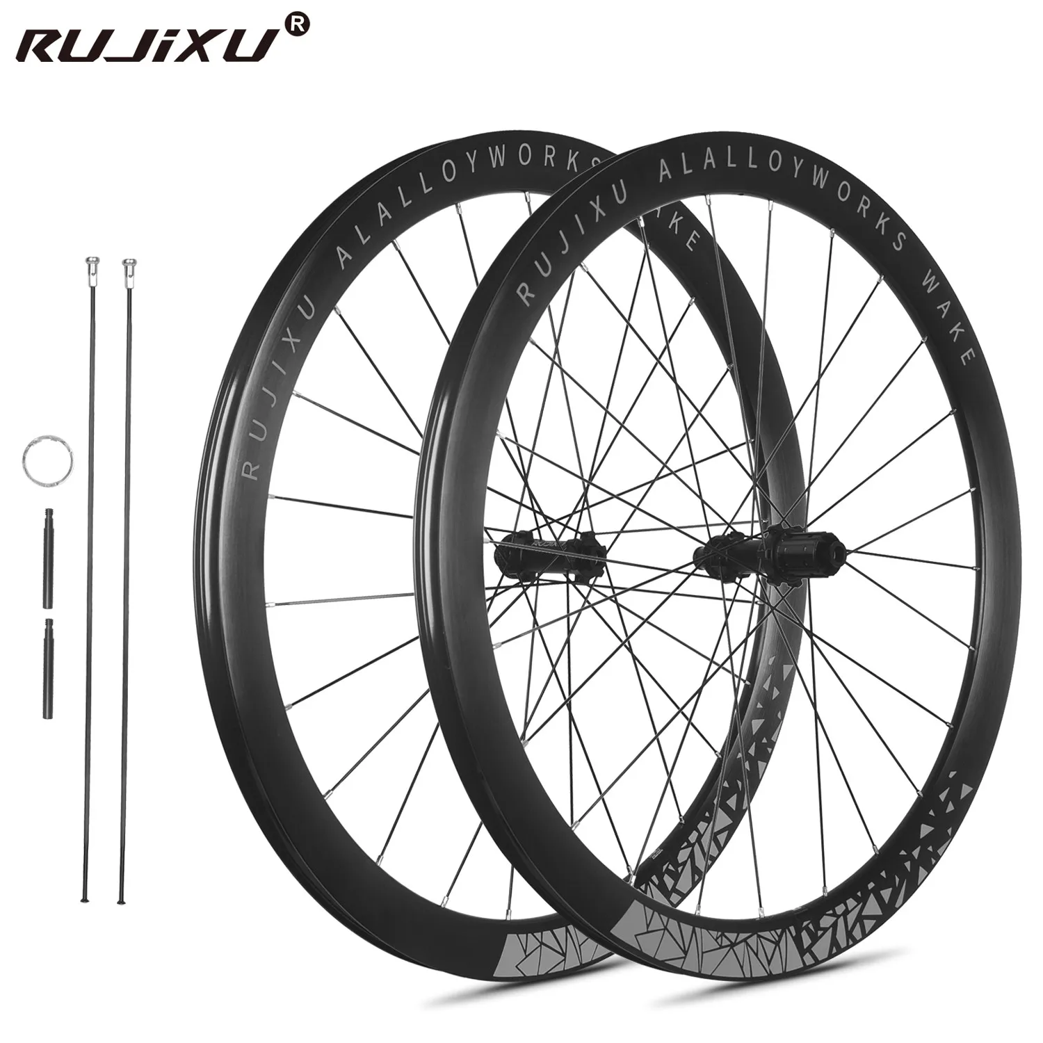 RUJIXU 700C الحصى 45x29 مللي متر سبائك الألومنيوم العجلات مكبح قرصي عجلات مركز قفل 6 بولت قفل SHIMAN0 XDR محور حافة عجلة
