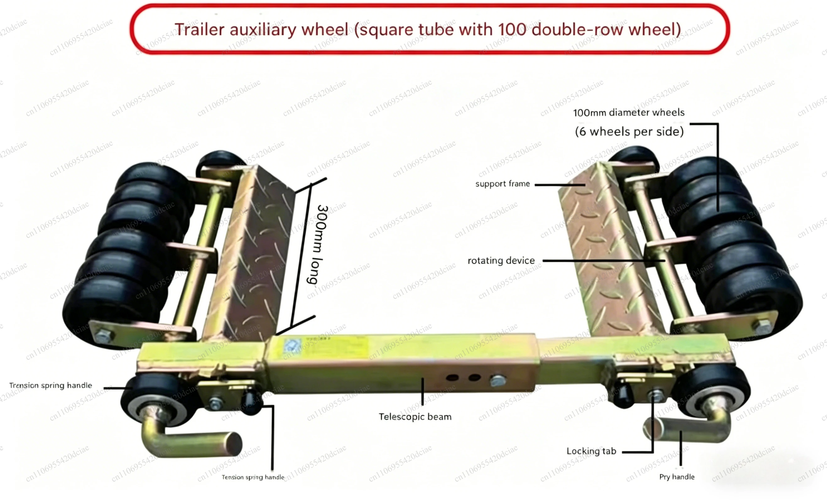 12 Wheels Anti-slip Pattern Plate Wheeled Trolley Car Rescue Trailer Auto Repair Lever Positioning Moving Porter Tool