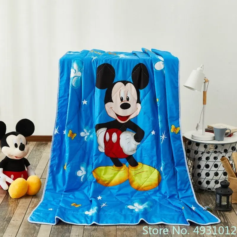 

Disney Blue Mickey Mouse Friends Summer Quilt 200x230cm Cotton Air Condition Blanket Thin Comforter Children Adult Gift