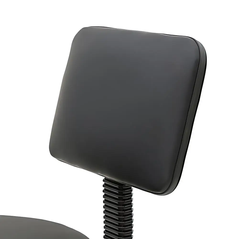 PU Leather Round Stool Rotation Chair Bar Stool with Back Star-shaped base Height Adjustment For Spa Tattoo Salon Office, Black