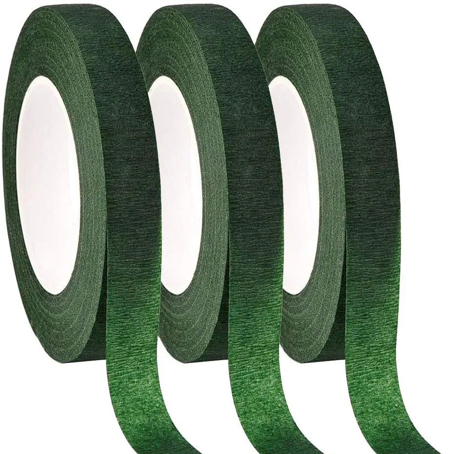 12 Pcs Floral Tape Florist Stem Wrap Green Tape for Bouquet Flowers and Crafts MakingJAS