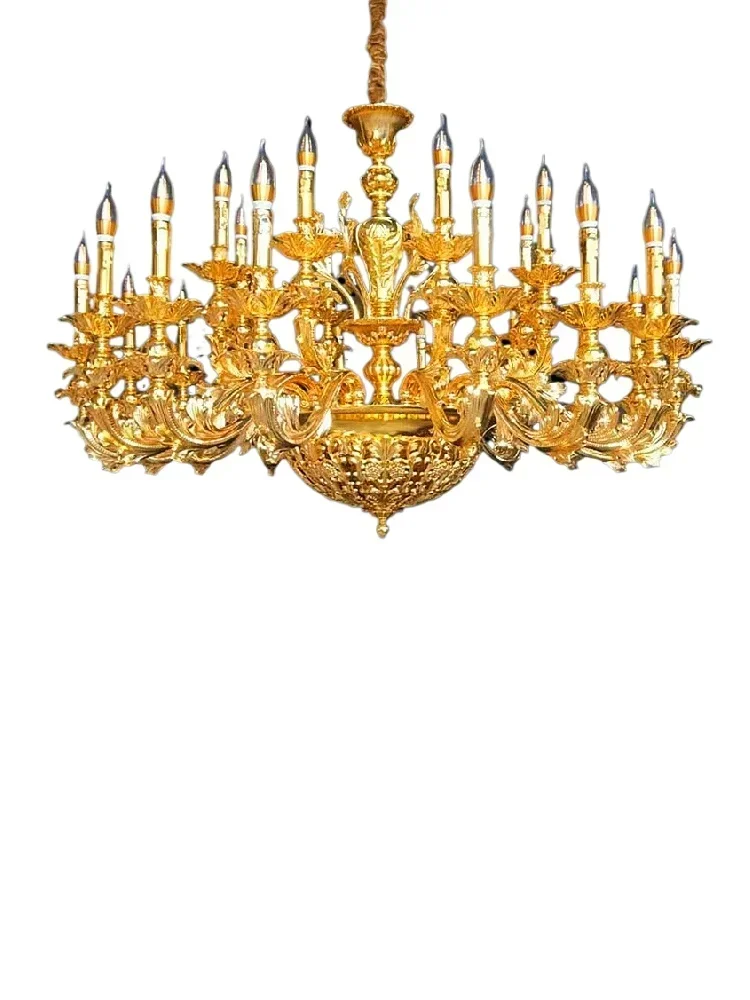 

New French alloy living room dining room light European luxury villa duplex building hotel lobby retro chandelier low price 거실등