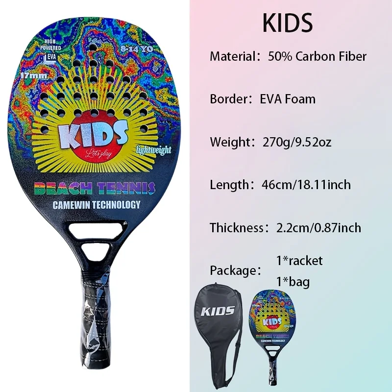 CWIN Lightweight Beach Tennis Racquet EVA Foam Core Soft Touch Enhanced Control Durable Stylish Design for Female Kids Sports view 2