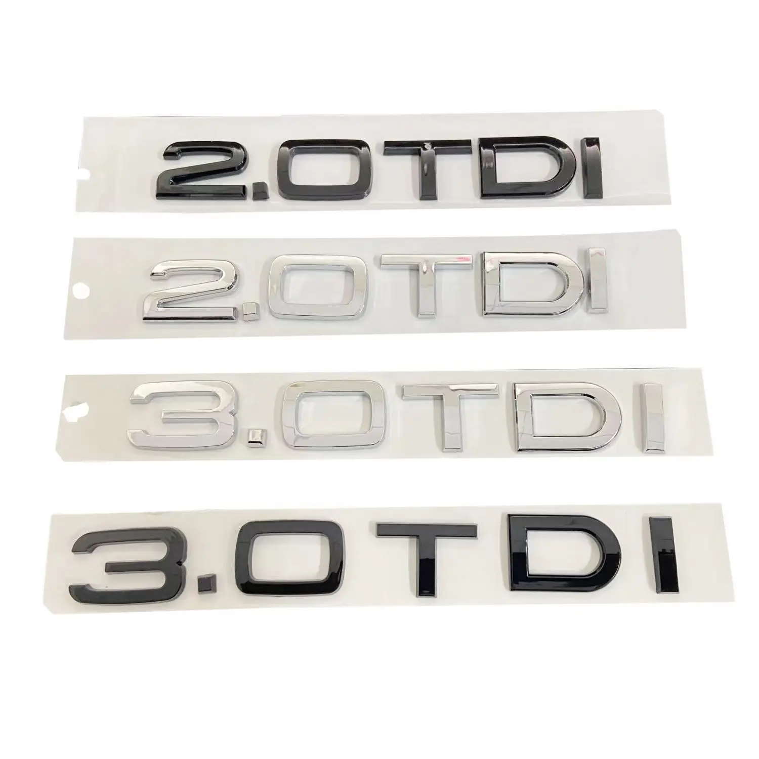 Chrome Black ABS Letters 2.0 TDI 3.0 TDI Rear Boot Trunk Logo Badge Emblem Sticker Decal For Audi A3 A4 A5 A6 Q3 Q5 Q7 S7