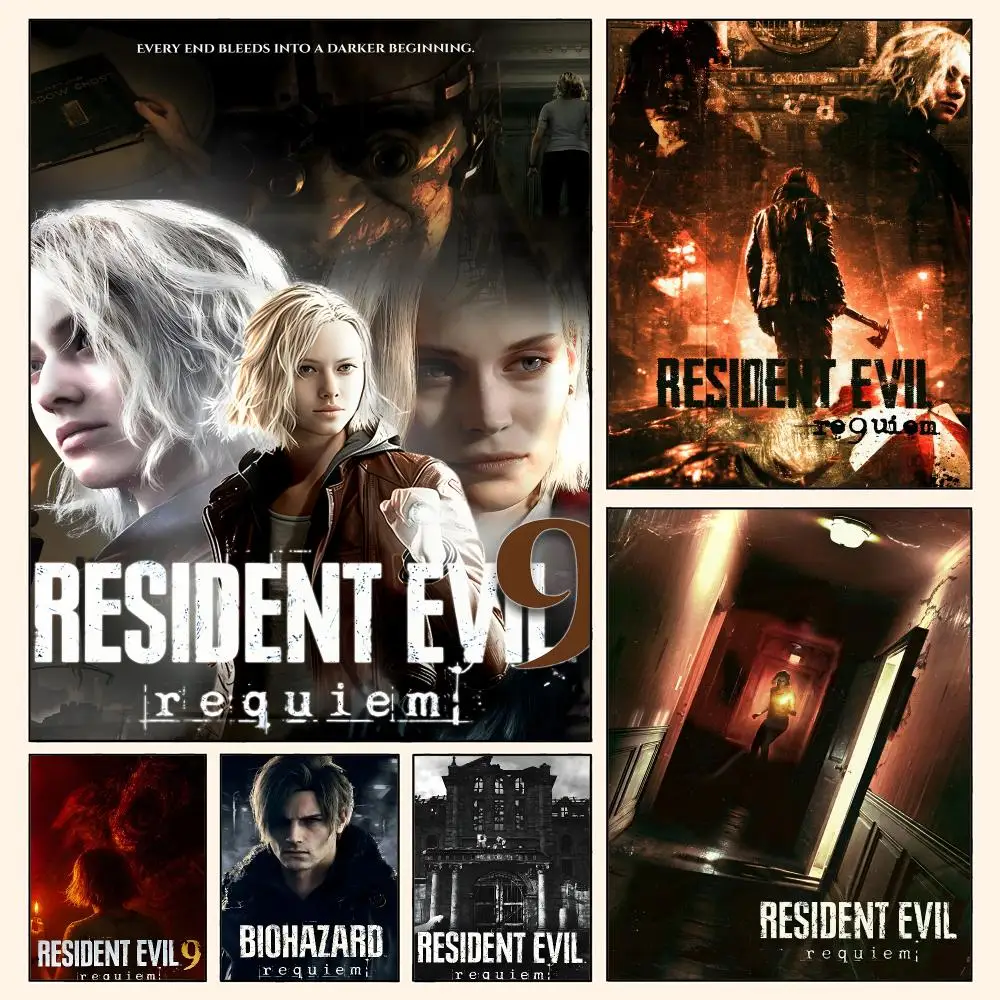 Horror R-Resident Evil Requiems Poster Waterproof HD Modern Peel And Stick Wall Decor Living Room Dorm Garage