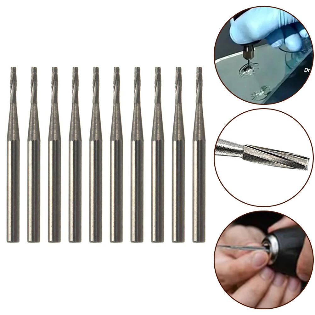 Tapered Auto Glass Windshield Rock Chip Repair Kit Drill Bits Carbide 10PC For Auto Glass Repair Alloy Carbide Drill Bit Accesso