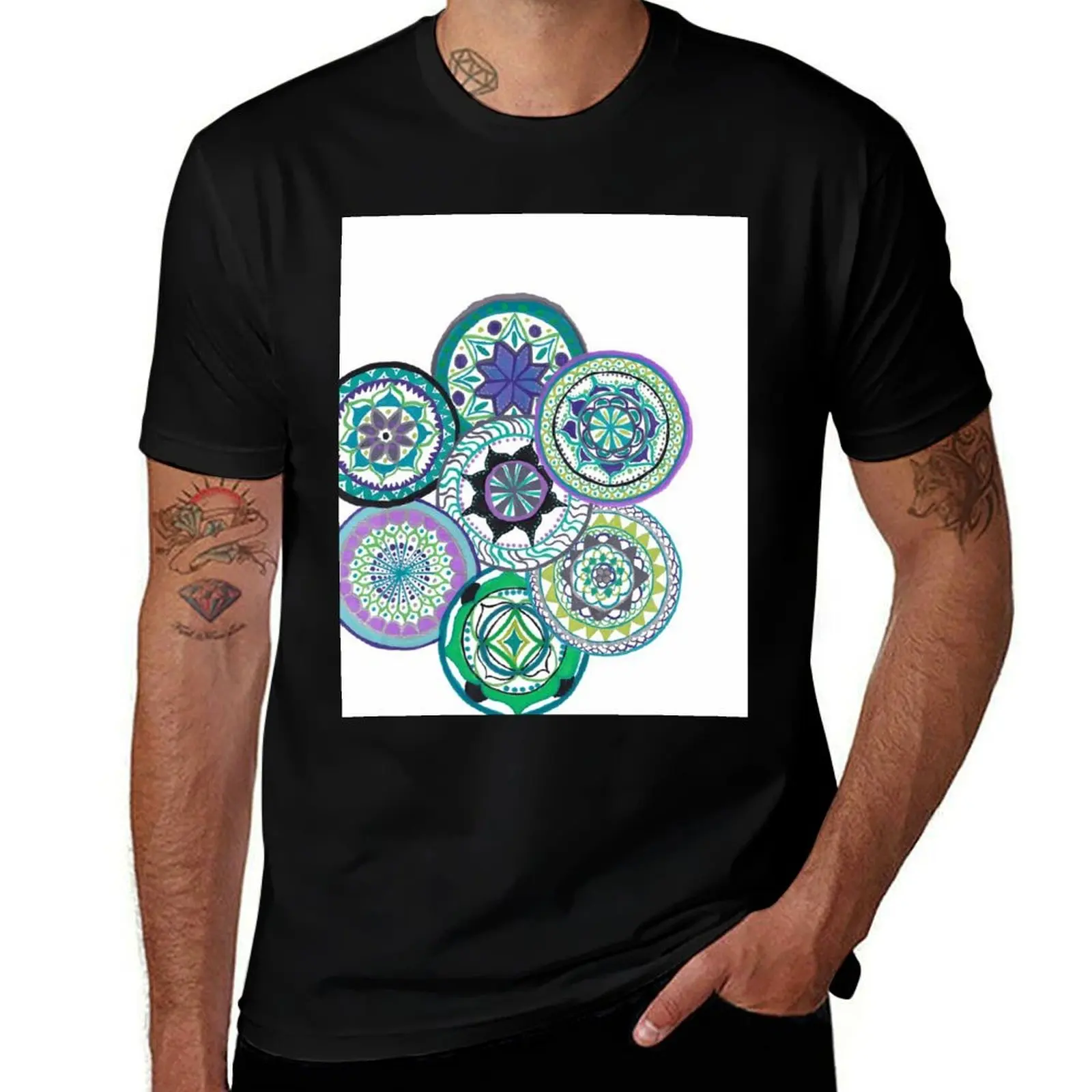Miniature Mandalas T-Shirt Large Size Casual Tee Shirt T-Shirt