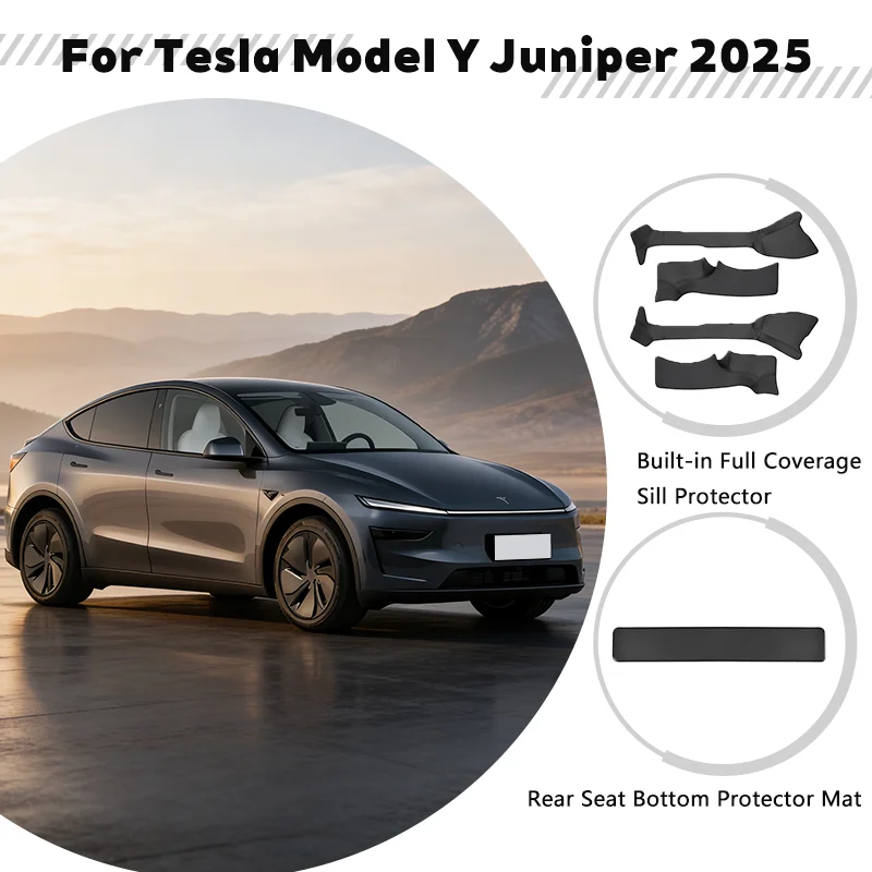 

Комплект защиты для Tesla Model Y Juniper 2025: накладки на передние и задние пороги + накладки на сиденья (из микрофибры и искусственной кожи, защита от царапин)