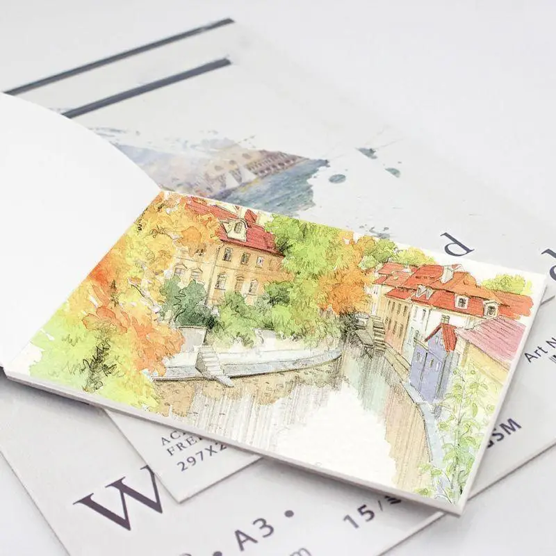 15 Sheets Waterverf Paper Sketch Book Notepad voor het schilderen tekenen Notebook Art Supplies