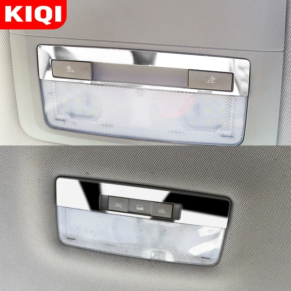 KIQI Car Stainless Steel Front Reading Light Frame for Chevrolet Cruze Sedan Hatchback 2009 - 2015 Roof Reading Lamp Cover Trim