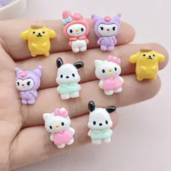 20 Stuks Nieuwe Kawaii Cartoon Kitten, Puppy, Konijn Hars Plat Rug Plakboek Beeldje Diy Boog Decor Accessoires Ambachte