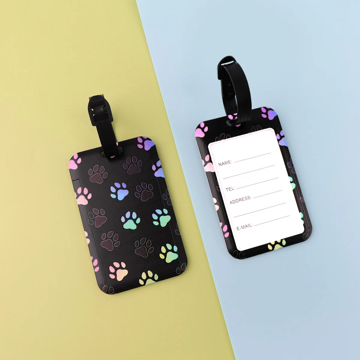 لطيف القطط البلاستيك الأمتعة العلامة ديناصور حقيبة الظهر مكافحة خسر قائمة حامل بطاقات التعريف الشخصية موضة إكسسوارات الأمتعة الهدايا