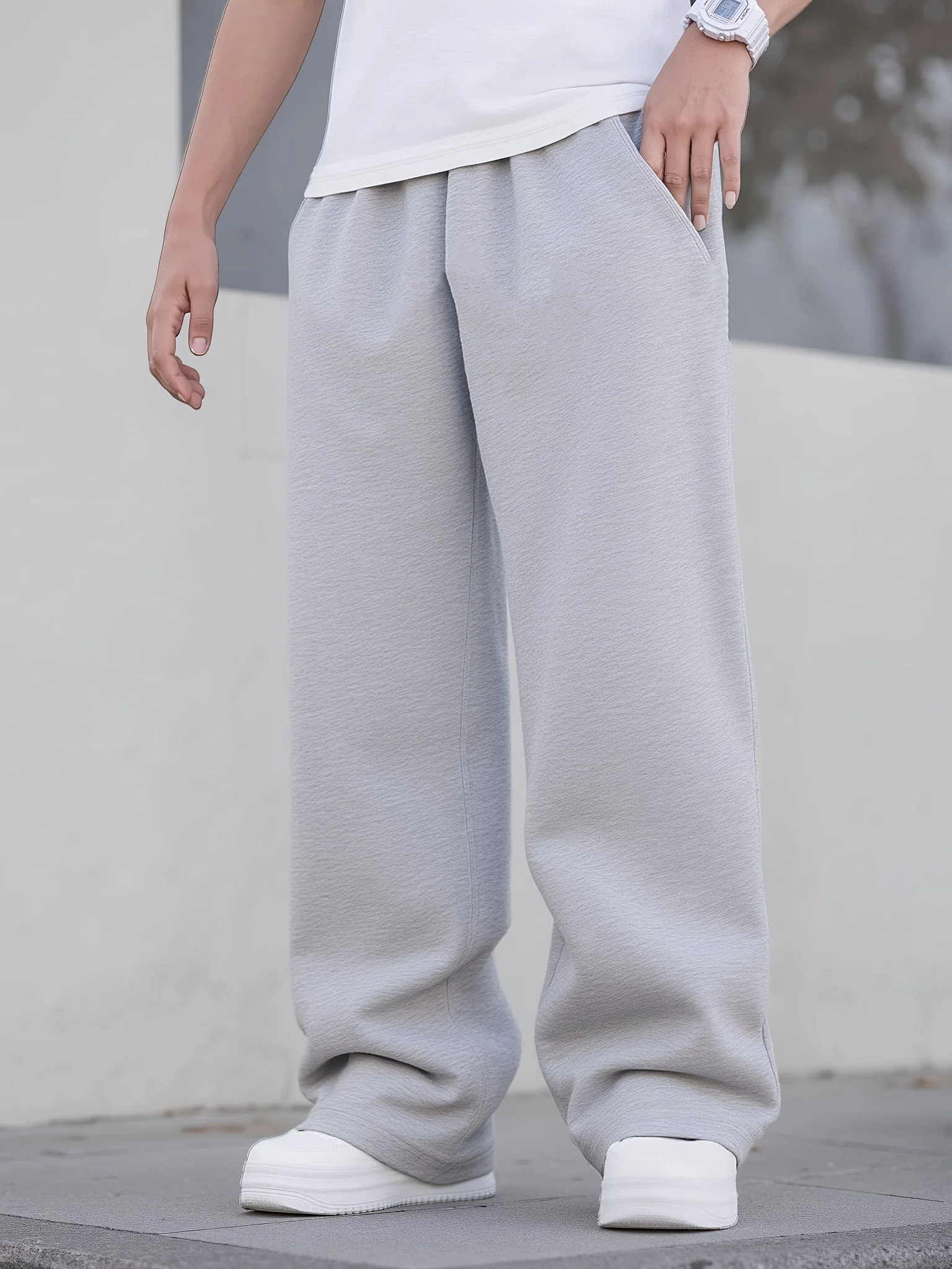 Joggers para hombre, informales, con bolsillos de Color sólido, adecuados para deportes y ropa informal para todas las estaciones, pantalones de chándal de pierna recta para correr al aire libre