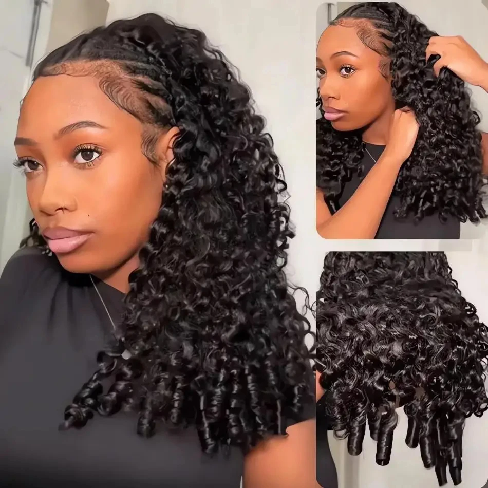 

Burmese Curly Wigs Human Hair Deep Wave 13x4 Lace Frontal Wig for Women 13x6 Curly HD Lace Front PrePlucked Wigs with Spiral End