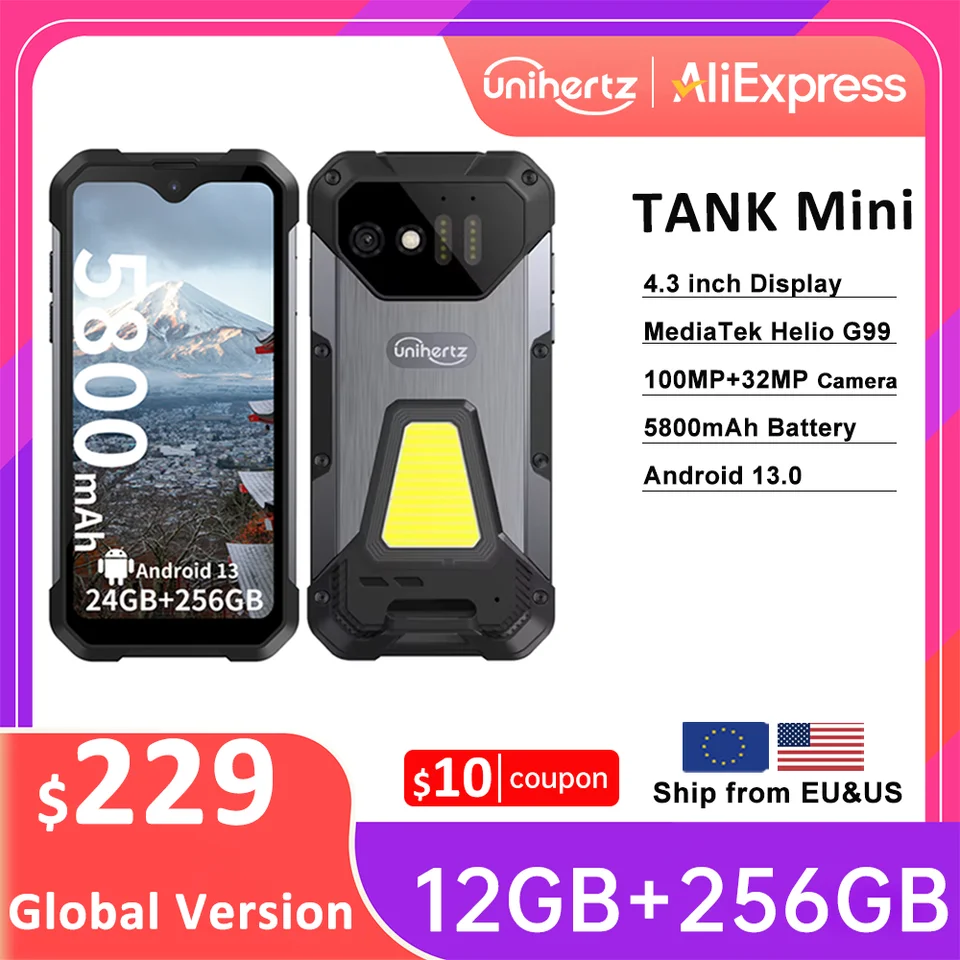 Unihertz 8849 Tank Mini1 Rugged Mini Phone 4.3