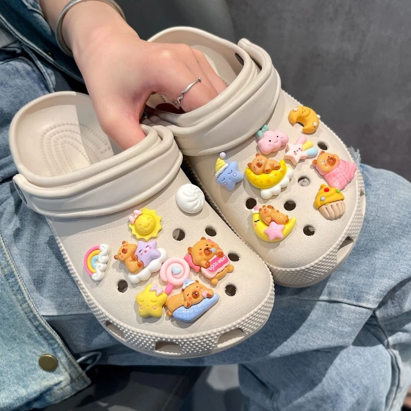 

MINISO Capybara Series Collection Shoe Charms Set Slides Sandals Shoe Decorations Accessories For Christmas Birthday Gifts Favor