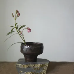 Ceramic Vase Irregular Stoneware Flowerpot Flower Arrangement Accessories Wide-mouth Basins Home Decoration Accessories