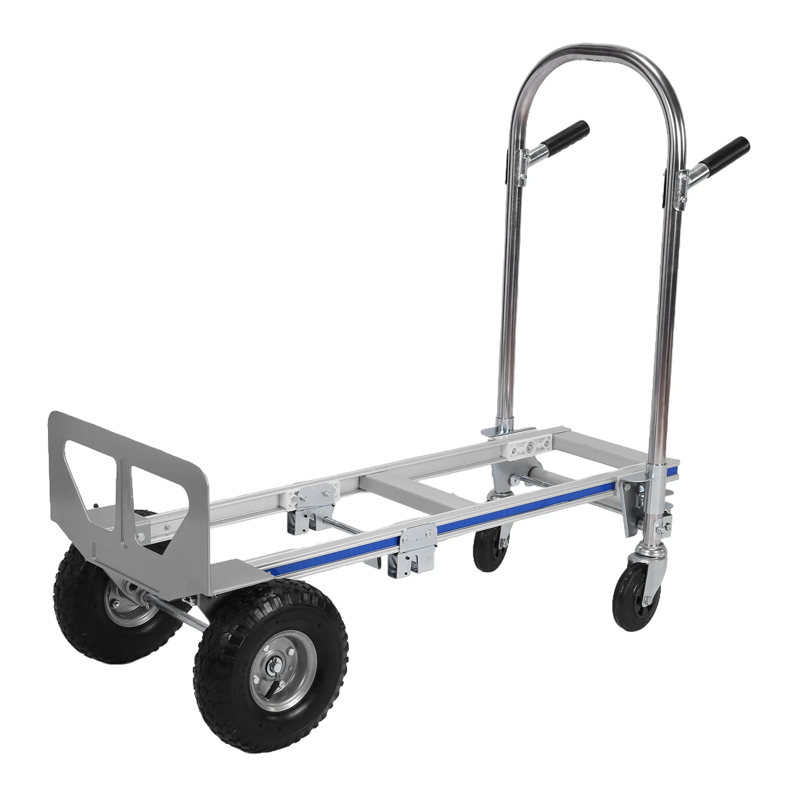 

2 in 1 Heavy Duty Industrial Collapsible Cart with Wheels Hand Truck Dolly 800LBS Capacity for Construction Warehouse Factories