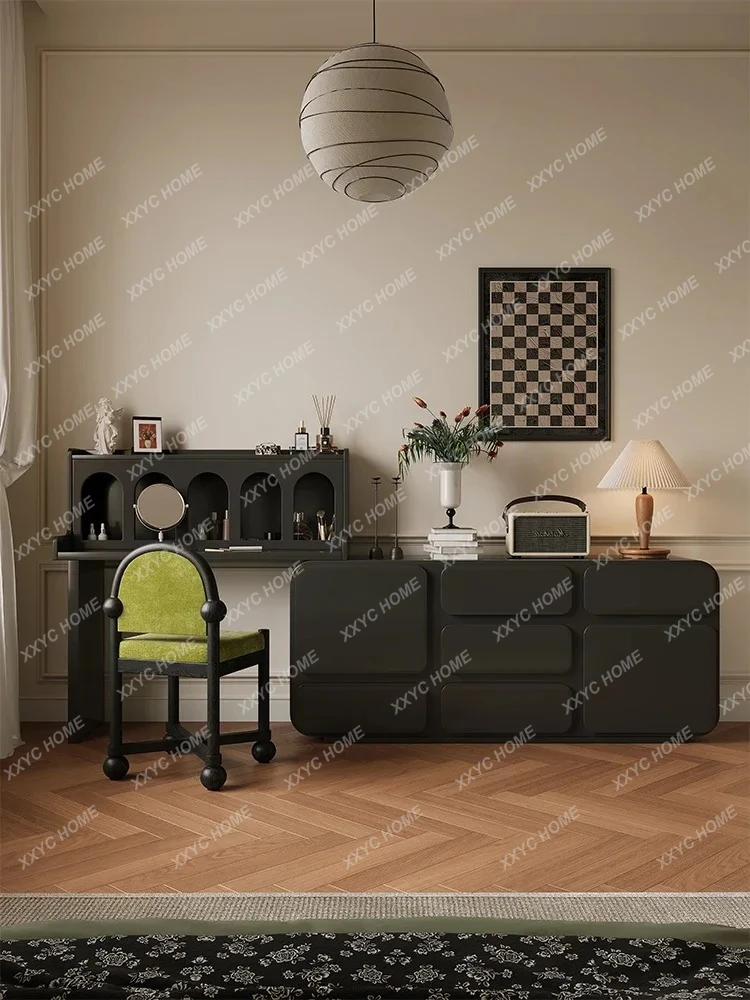 AAN French Cream Style Dresser Chest Of Drawers Integrated Simple Tailstock Storage Cabinet All Solid Wood