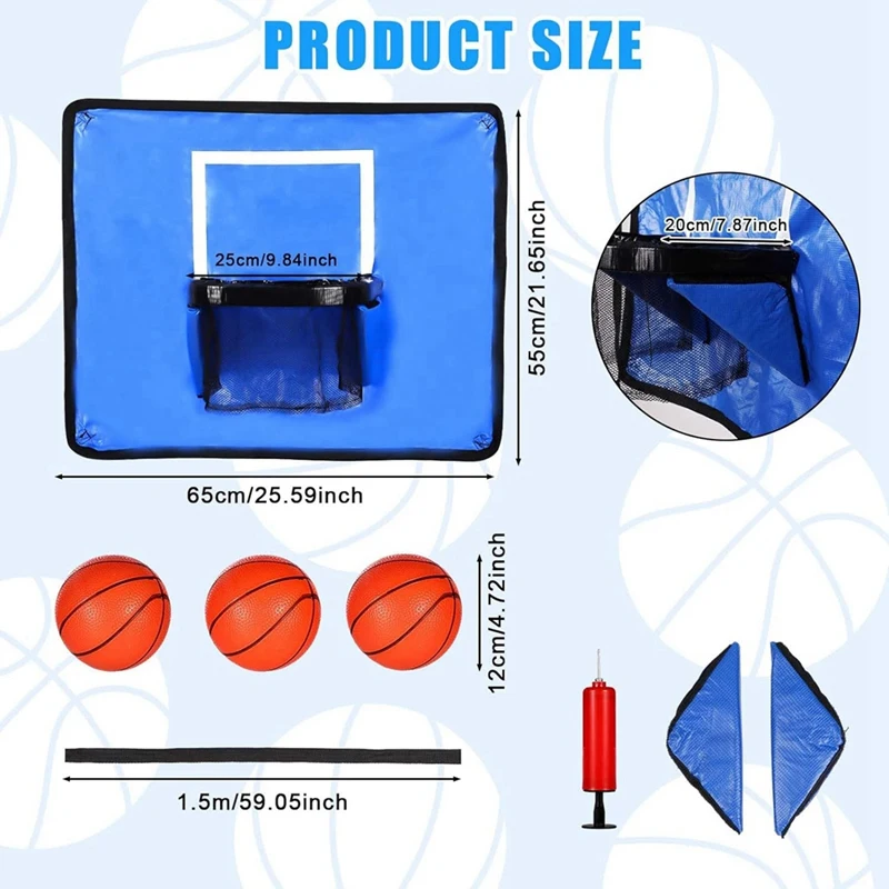 Tramimmersion Basketball Hoop Goal Kit, Mini Ikand PŽ, Jeu d'intérieur et d'extérieur, Installation facile, Enfants et adultes