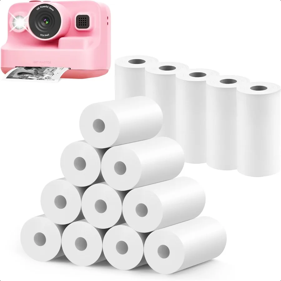 

15 Rolls Instant Camera Refill Print Paper HD Kidizoom Print Camera Paper Refill for Most Instant Camera 57X25mm