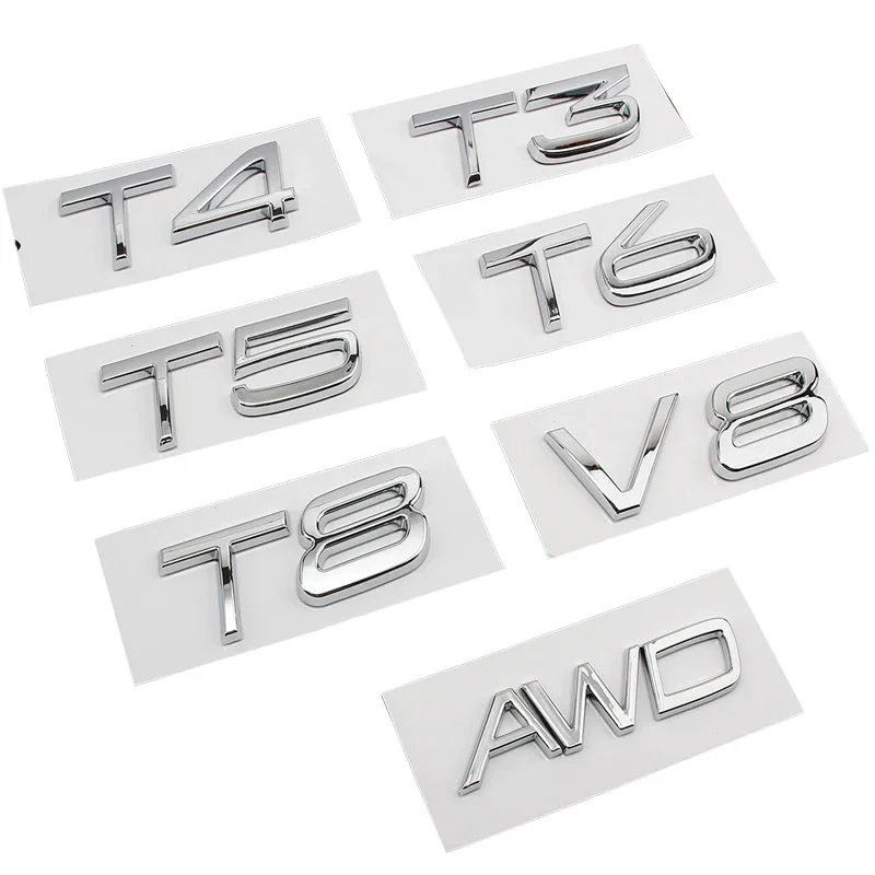 Car Trunk T3 T4 T5 T6 T8 V8 AWD Words Letters Logo Emblem Badge Decals Sticker For Volvo S40 S60 S80 S90 XC40 XC60 XC80 XC90 V70