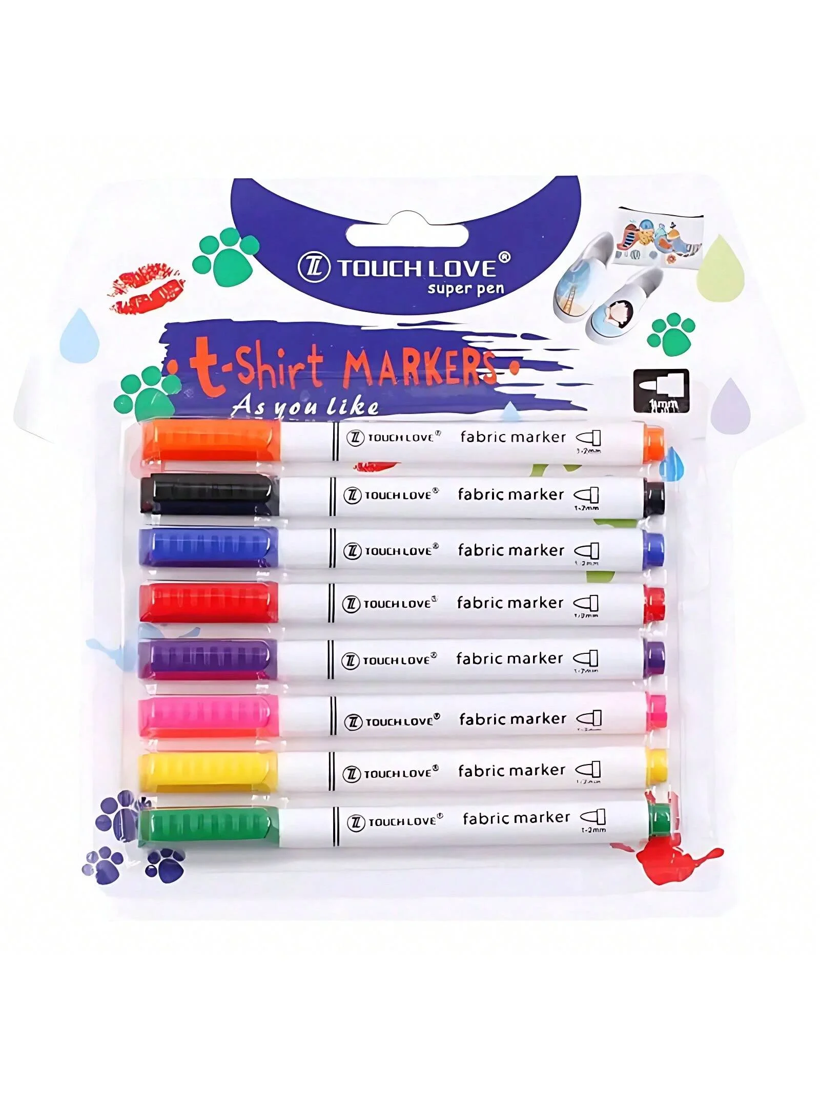 8pcs Waterproof Color Fabric Textile Marker Pen For T Shirt Shoes Clothes Wood Stone DIY Art Graffiti Drawing Painting image 4