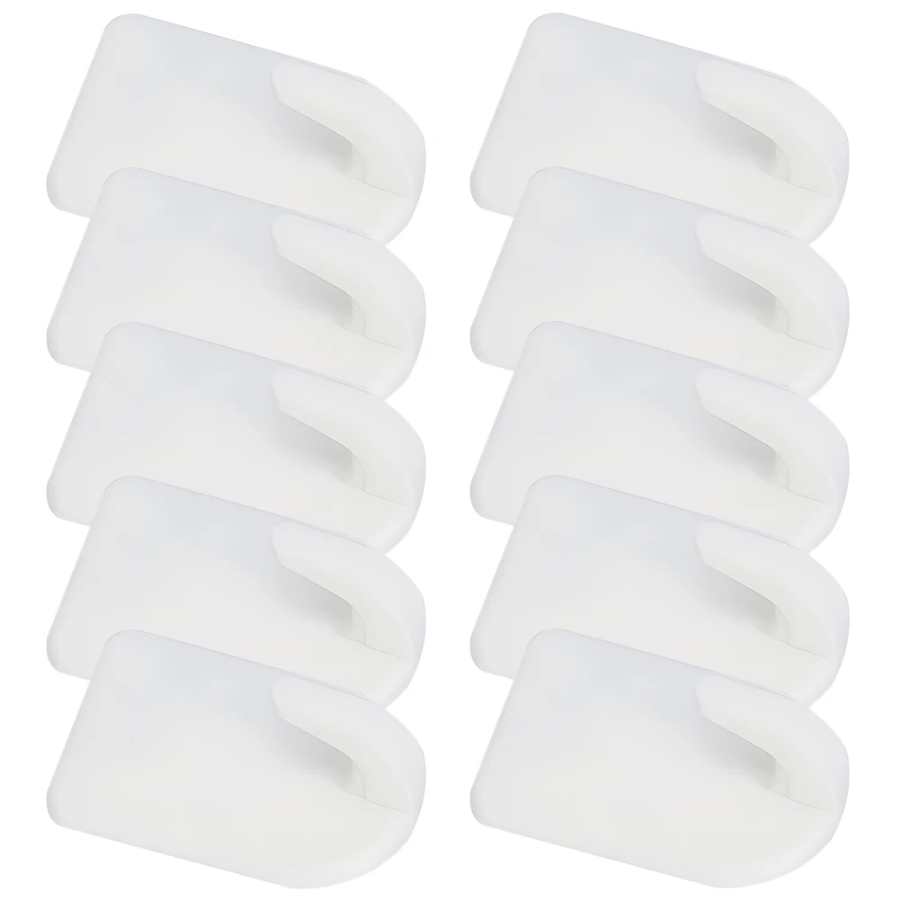 

24 Pcs White ABS Hooks Nail Free Adhesive Key Necklace Jewelry Holder Storage Hanger Wall Mount Decor Display Material