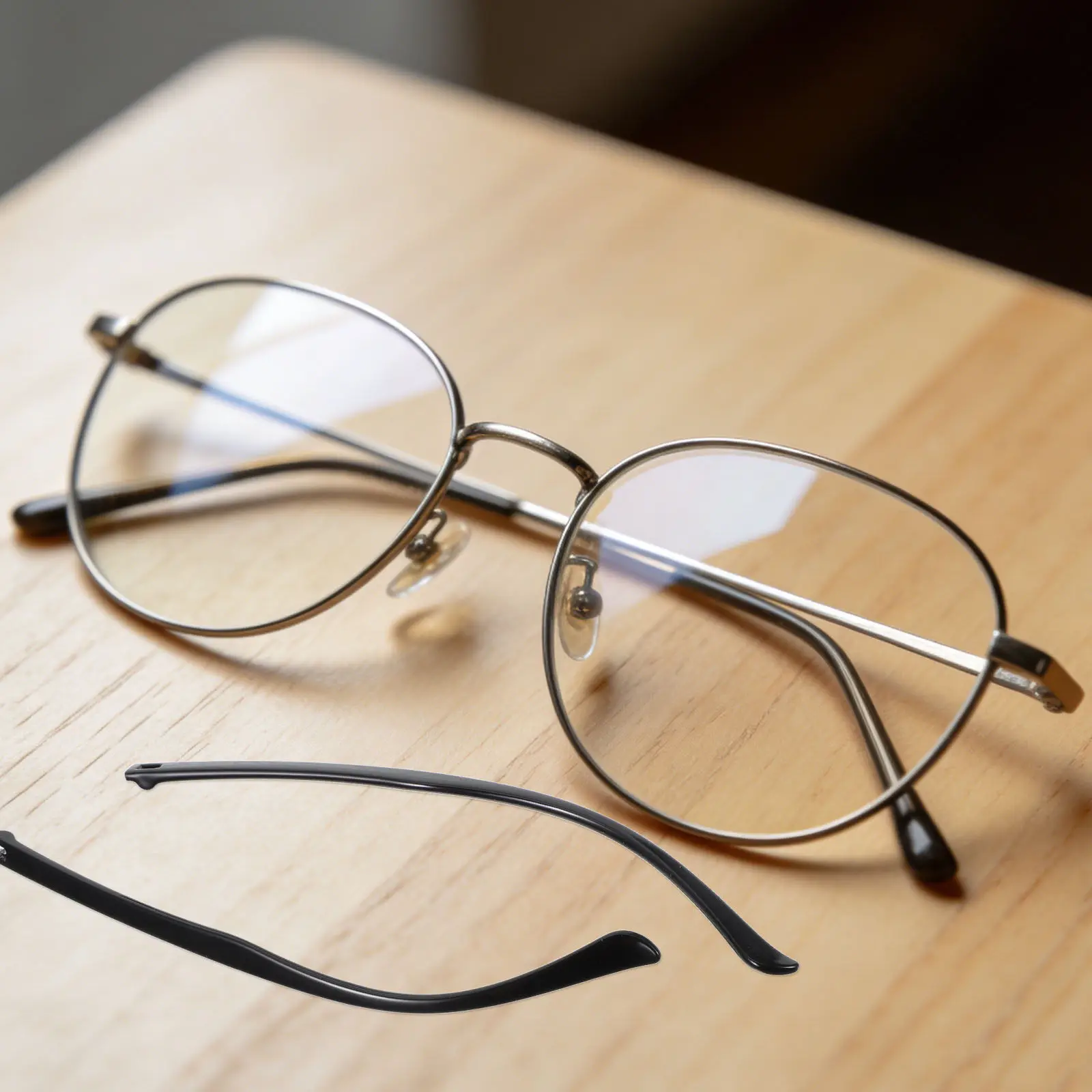 1Pair Eyeglass Temple Replacement Arms No Screw Clip on Easy Install Black Spare Parts Fit Plastic Glasses Frame Lightweight