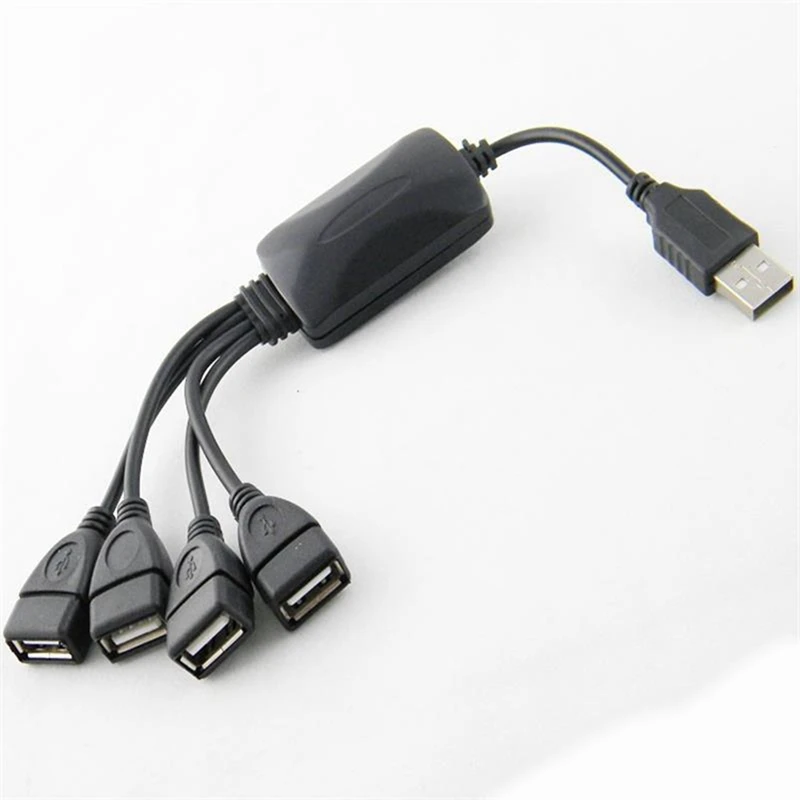 ●1 Male to 4 Female USB HUB Splitter Extend Cable USB 2.0 Extension Data Cable Power Adapter Socket Converter-ABFB