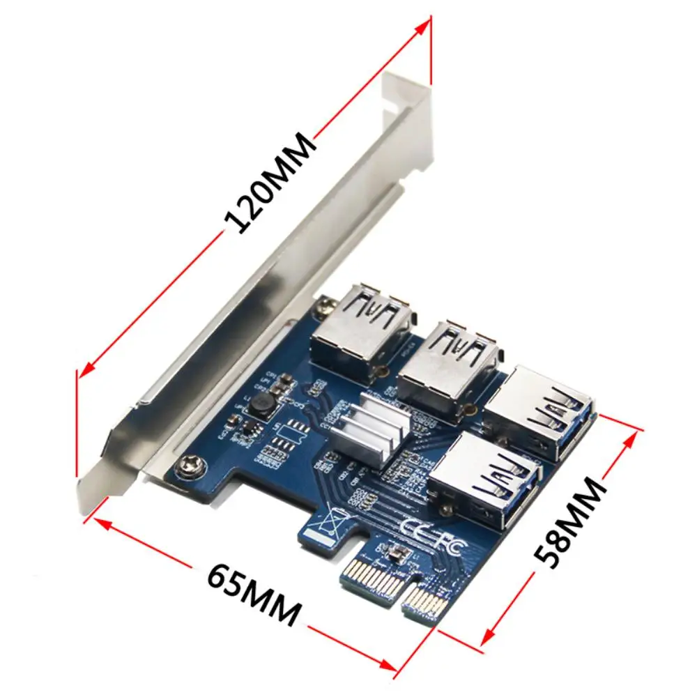 1 Slot Turni-express Usb 3.0 Mining Special Riser Card Btc Riser Pcie Splitter Adapter Pci-e 1x do 16x 1 do 4 Pcie Converter