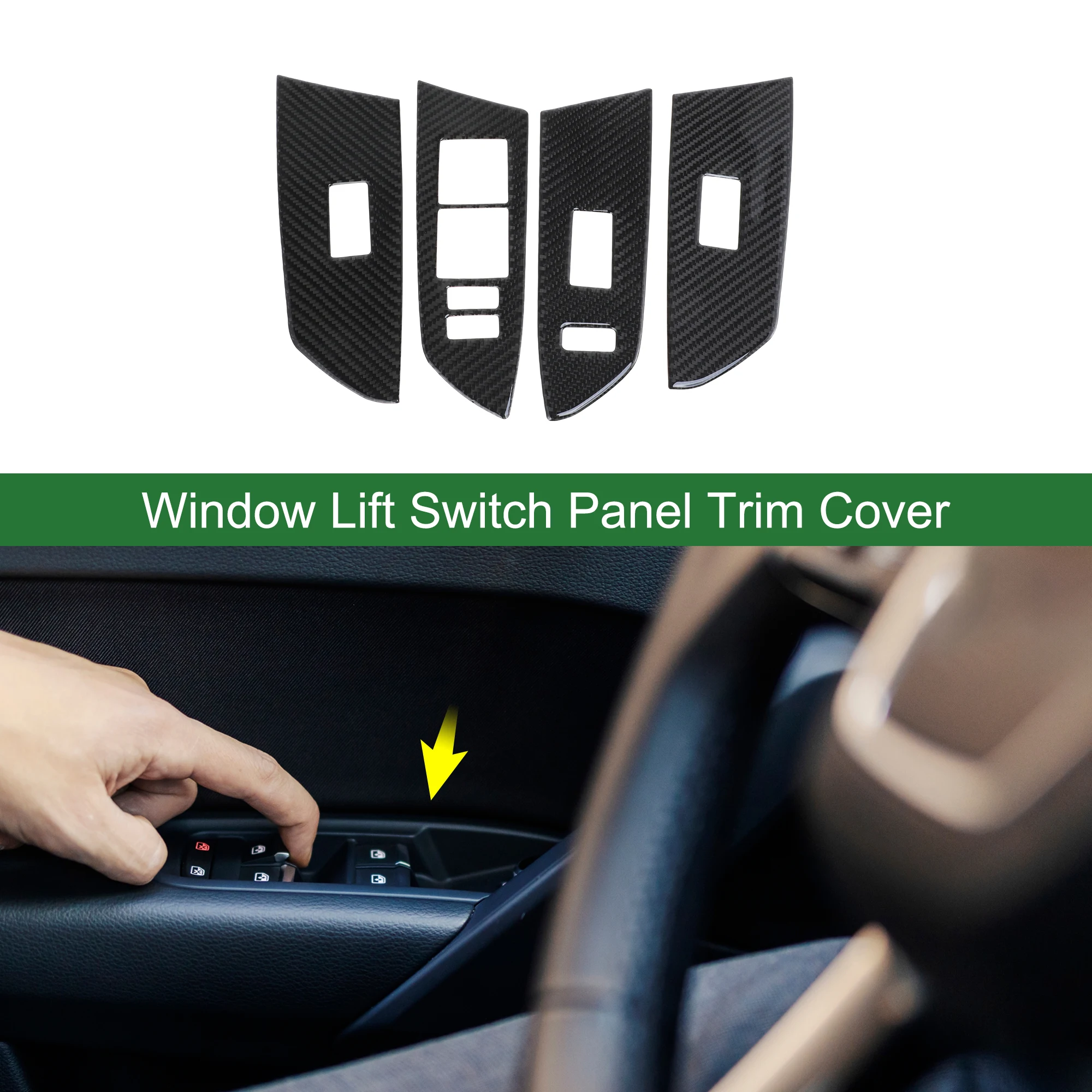 

UXCELL Window Lift Switch Panel Trim Cover for Toyota Tundra Quad Cab 14-18