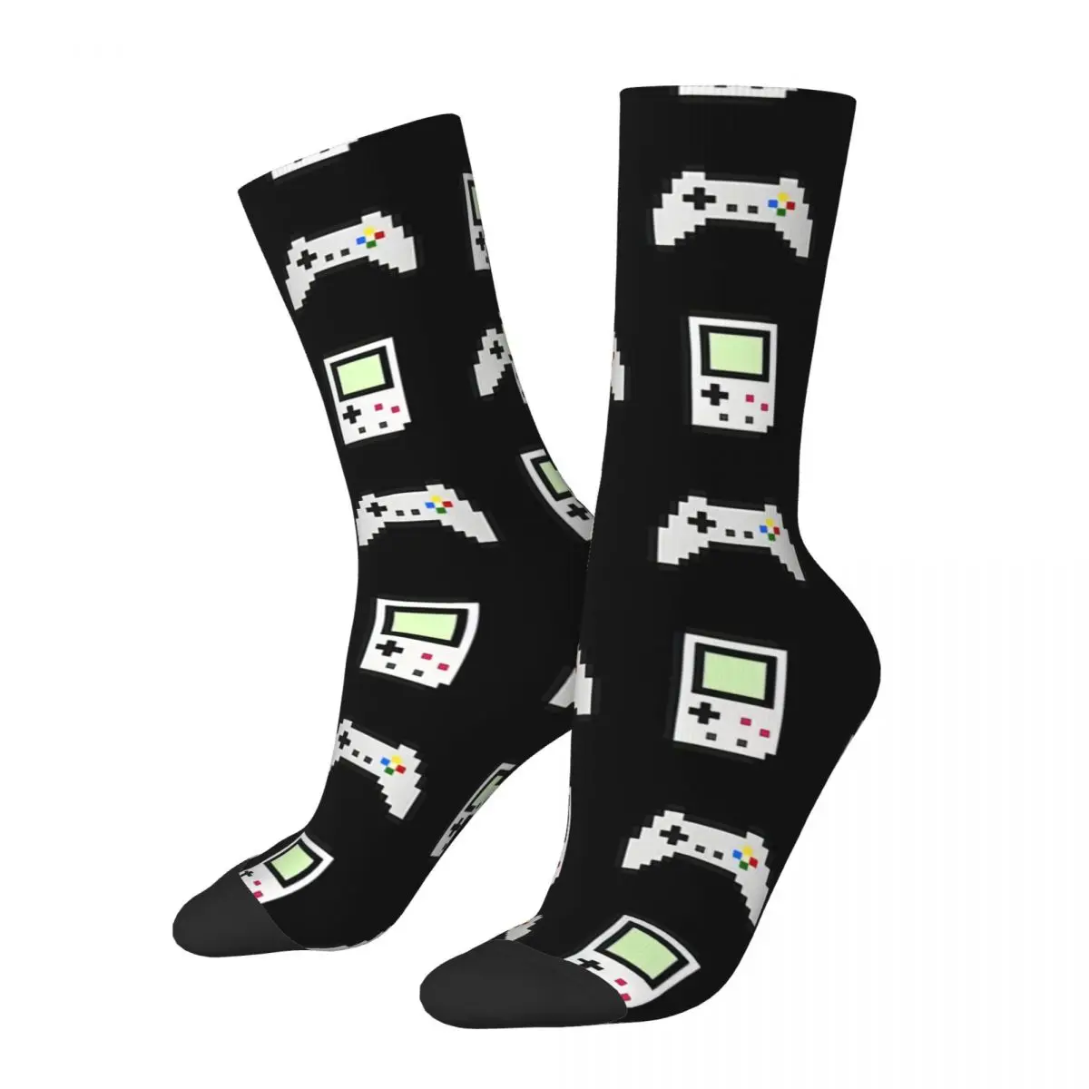 

Happy Retro Retro Pixel Art Drawing Crazy Men's Socks Unisex Game Controller Harajuku Seamless Printed Funny Crew Sock Boys Gift