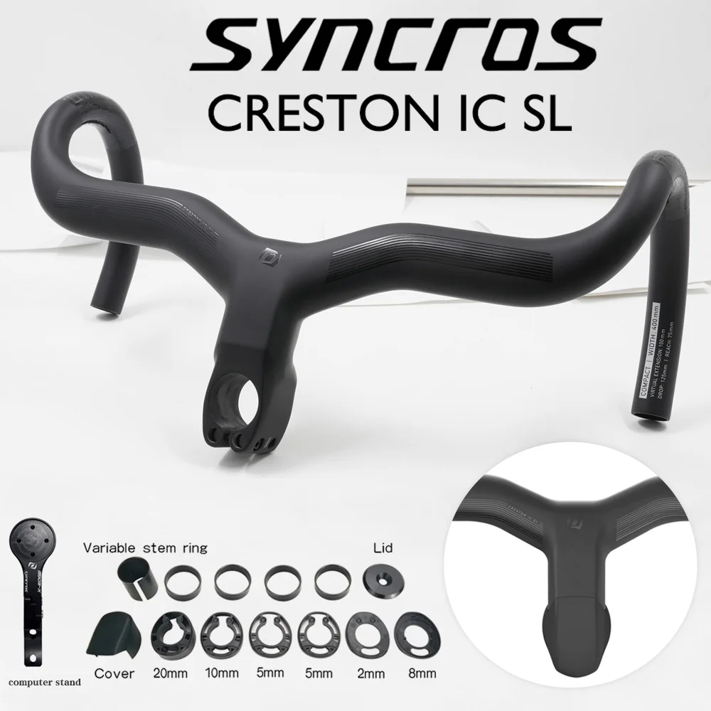 

SYNCROS CRESTON IC SL full carbon integrated cockpit with built-in cables specially developed for SCOTT road bicycles 380-440mm