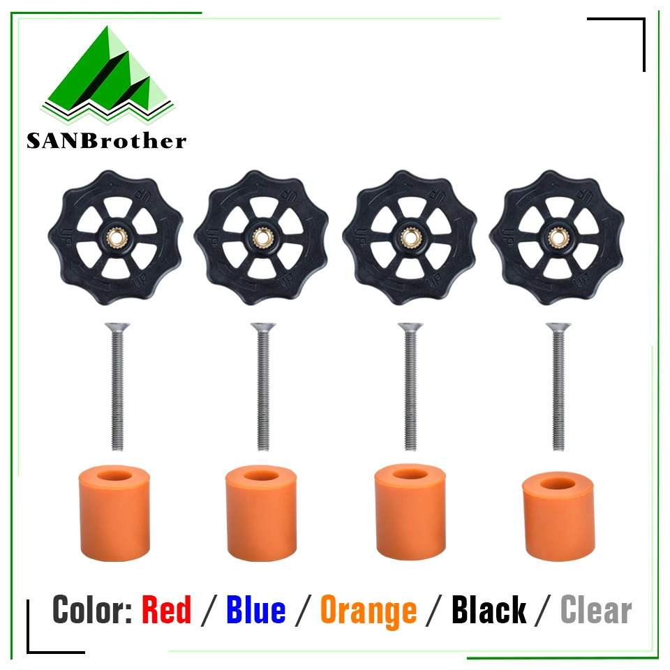 

M3 Hand Twist Leveling Nuts High Temperature Silicone Solid Spacer Hot Bed Leveling Column 3D Printer Parts