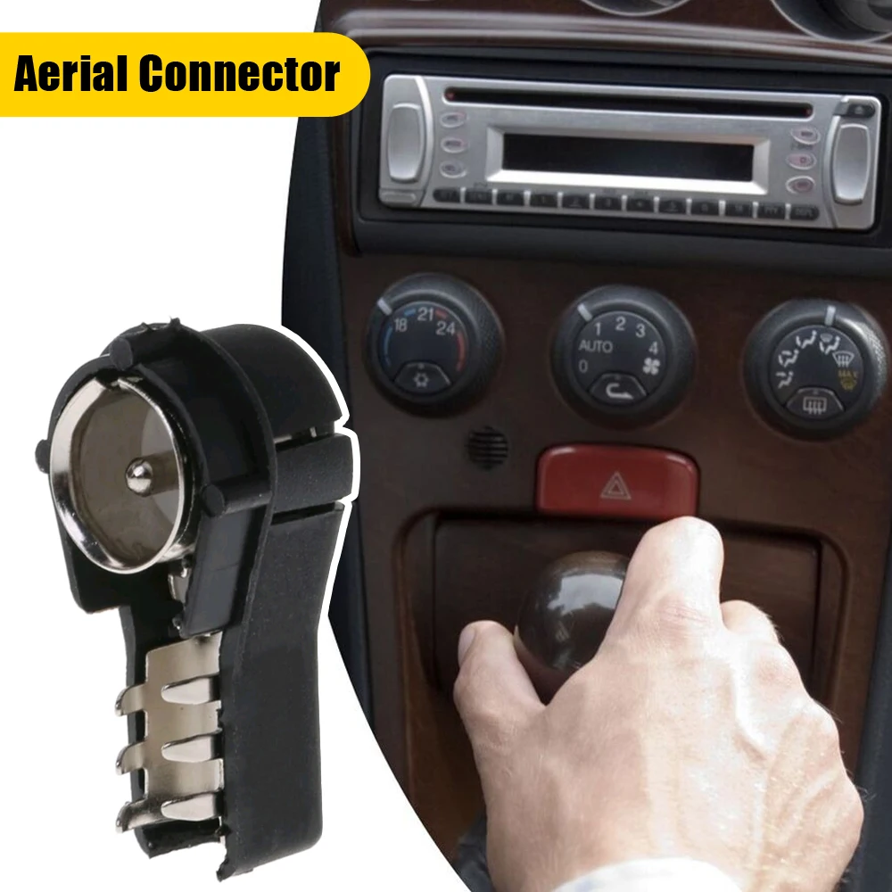 1pc Universal Car Replaceable Antenna Socket Connector Car Electronics Accessories Black Car Aerial Radio FM/AM Connector