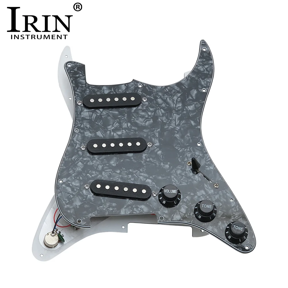 IRIN Electric Guitar Pickguard Pickups Loaded Prewired Pearl 11 Hole Single Coil Guitar Pickguard Pickups for FD ST Style Guitar