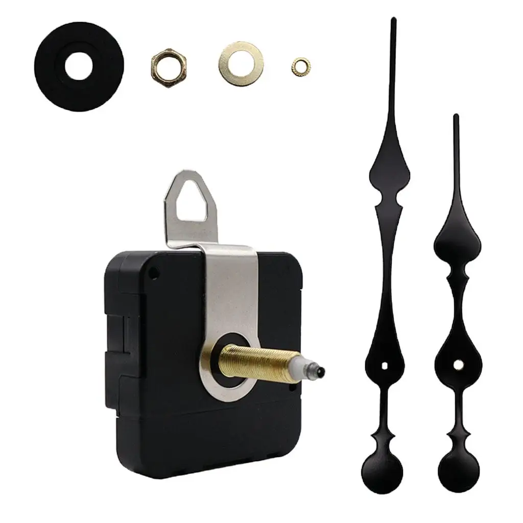 Silent Sweep Quartz Clock Movement Mechanism Black Plastic DIY Repair Accessory for Wall Clock Replacement